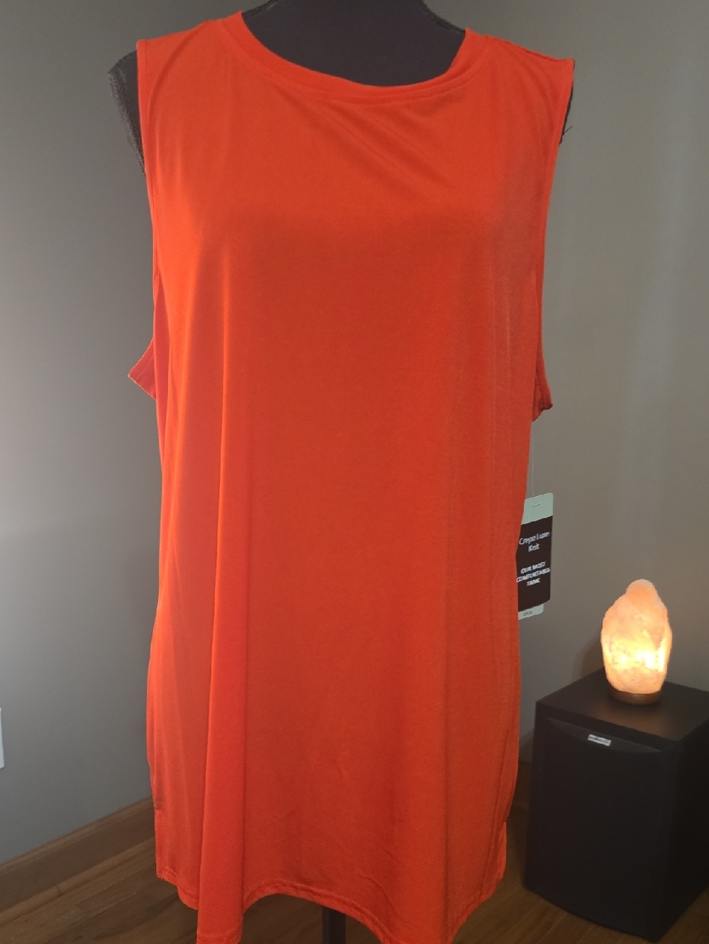 Ali Miles Bright Red/Orange Crewneck TANK Top
